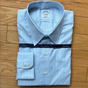 NIB New Brooks Brothers Men's Blue & White Striped Dress Shirt